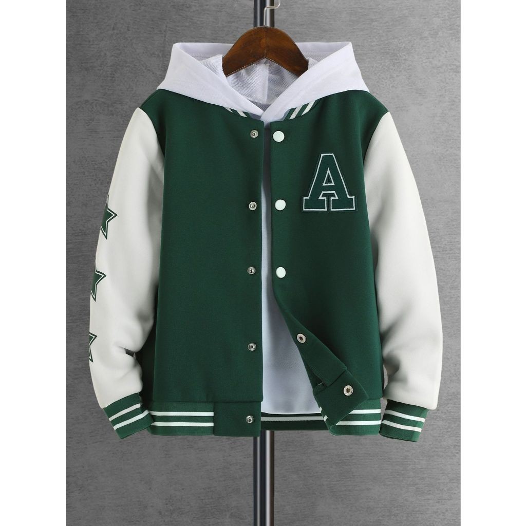 Klambi Bagus - (S - 6XL ) Jaket Baseball Fleece Big Size ( S M L XXL XXXL 4XL 5XL 6XL) LOGO A Jaket 