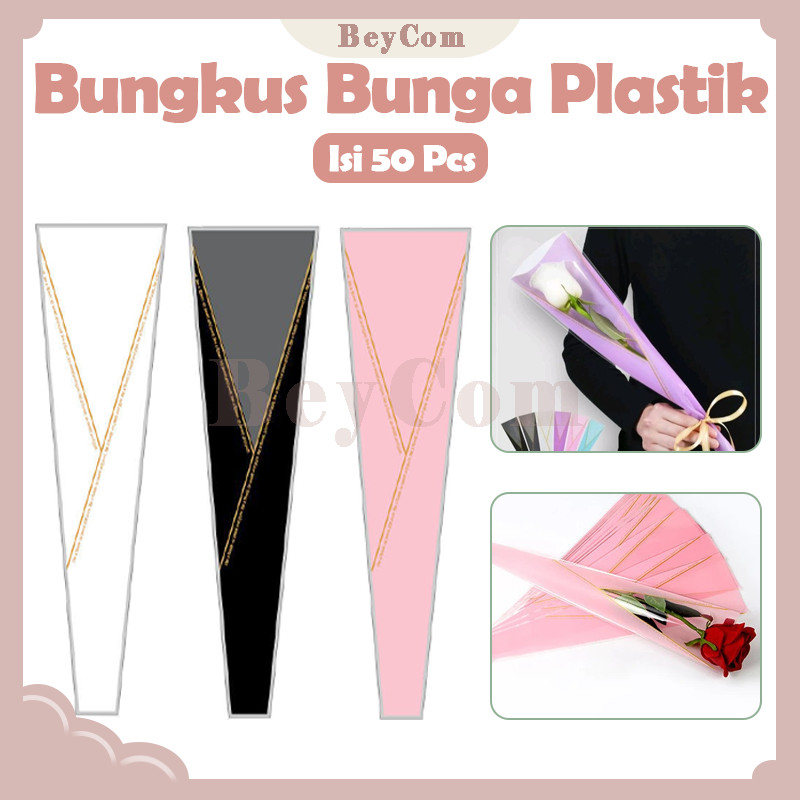 

50 PCS Bungkus Bunga Plastik/Wrapping Plastik Untuk Mini Buket Rose