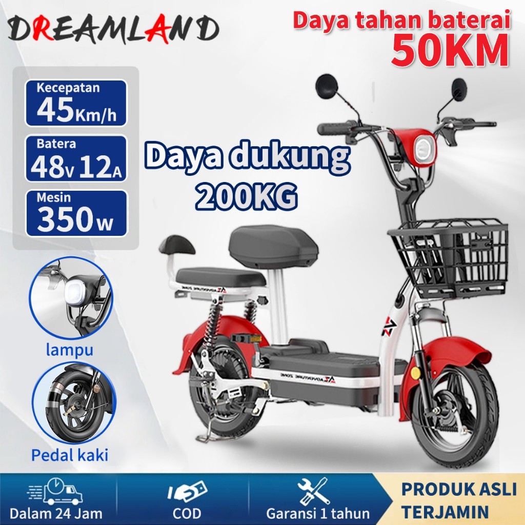 DL Dewasa Sepeda Motor Listrik Sepeda Listrik Dengan Pedal Kapasitas angkut