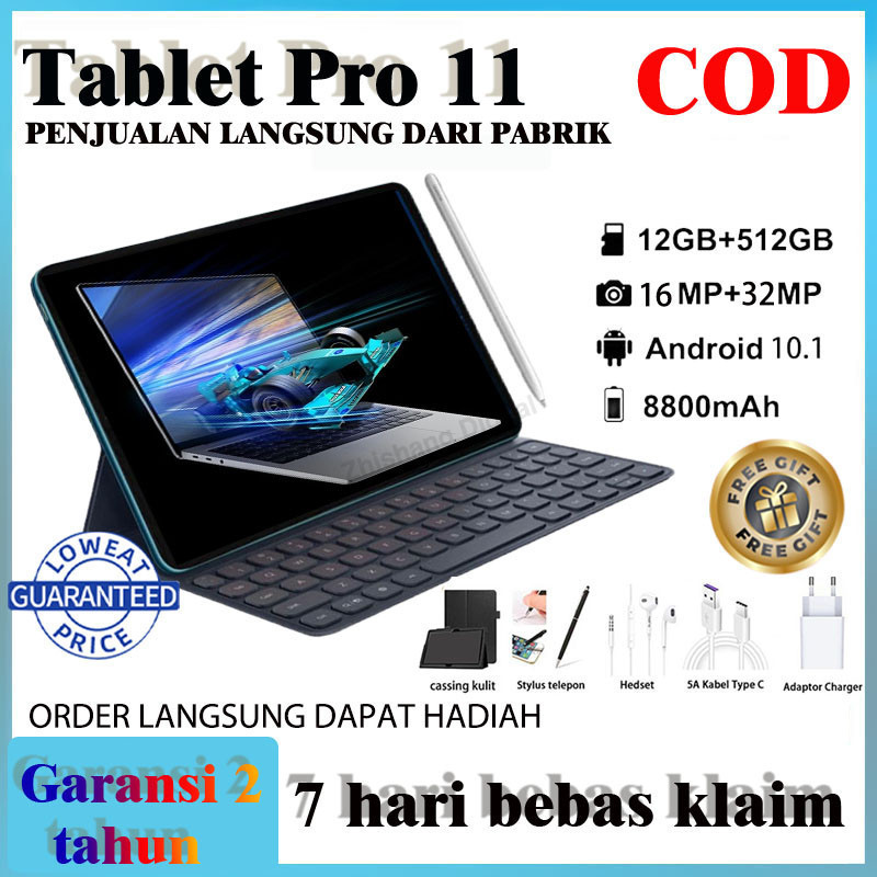 tokobueyo tablet terbaru 2023 murah Tablet Murah 5G Baru Galaxy Pro 11 Tab 12inch RAM 16GB+512GB ROM