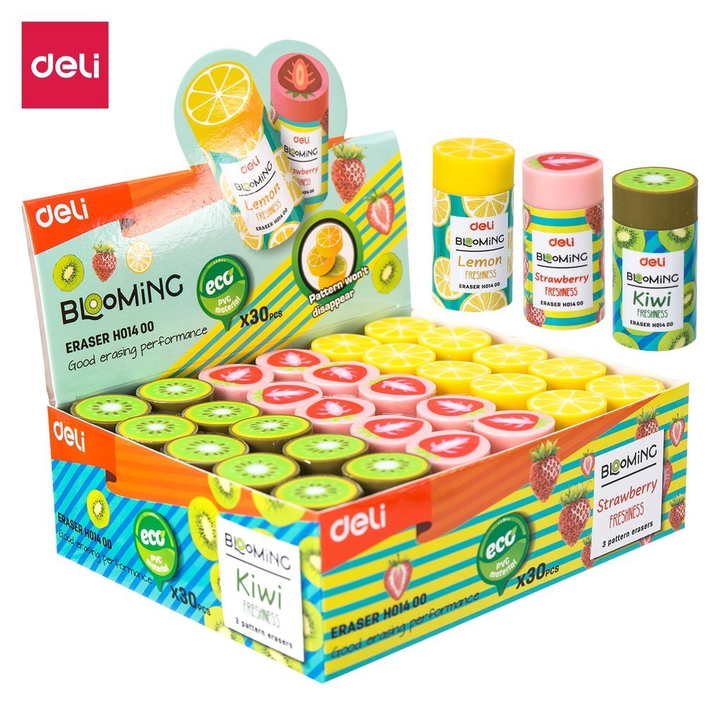 

Penghapus Pensil Deli EH01400 – Blooming Eraser Silinder Mini Lucu & Bersih – Warna Random