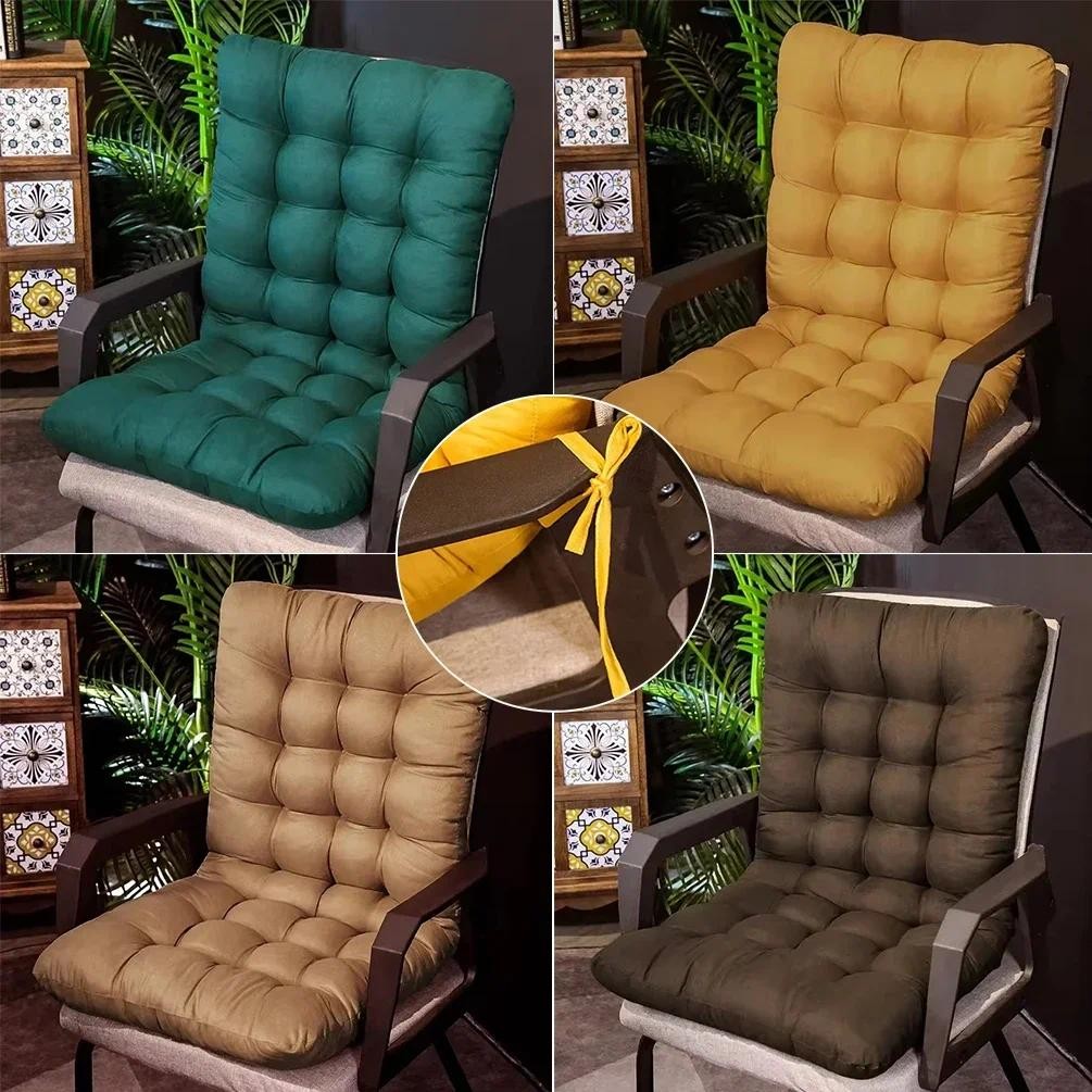 

1PC Rocking Patio Lounge Chair Cushion with Ties Overstuffed Seat Back Cushion Pad Tufted Pillow for Outdoor Indoor Home 쿠션