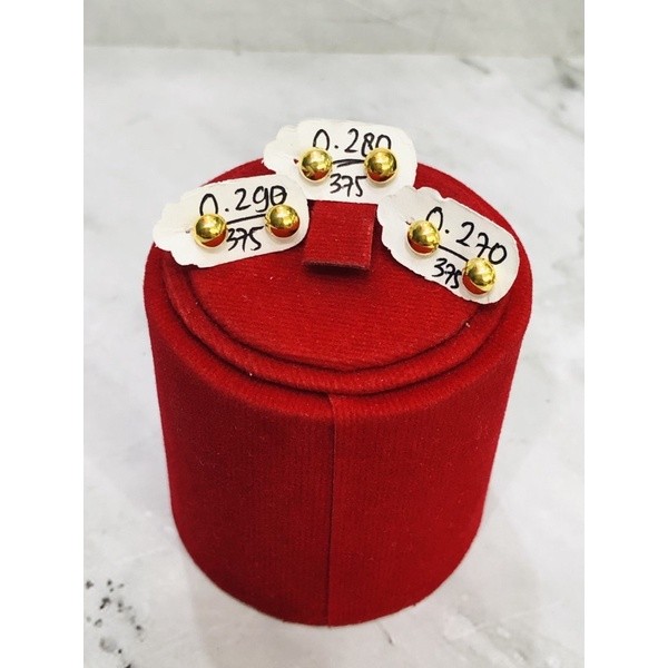Giwang apollo bola emas asli 385/18k Ada Surat Dari Toko