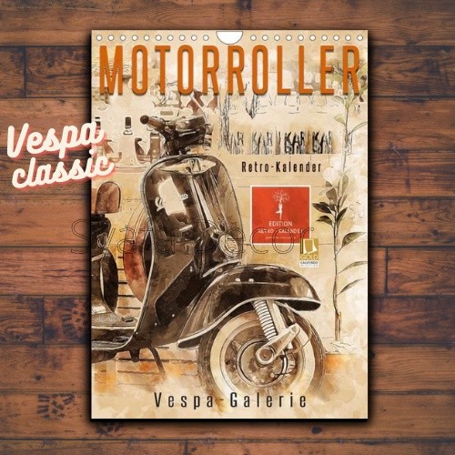 Poster Motor Vespa - Hiasan dinding motor klasik - Poster Retro - Poster Vespa Sprint - Pajangan din