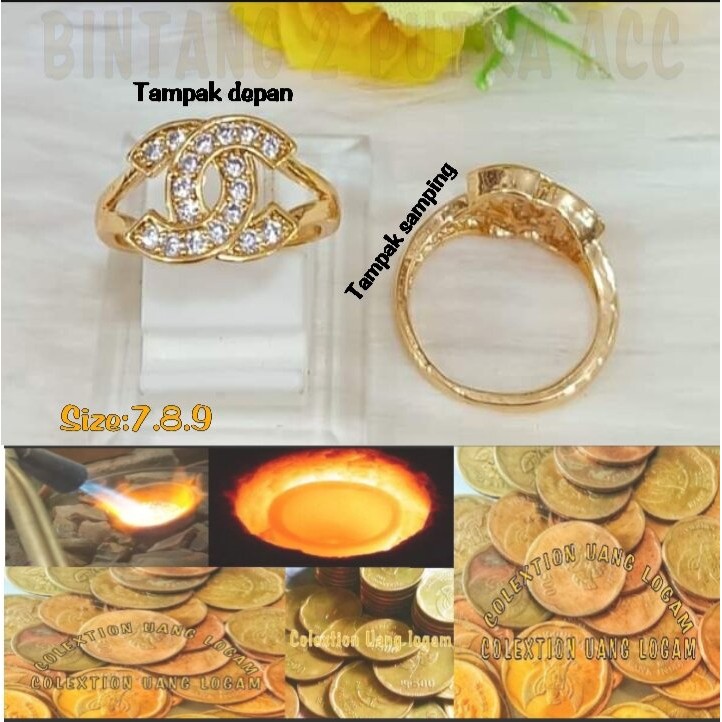 KOIN ASLI Viral Cincin Koin Logam 1991 lapis Emas tahan karat