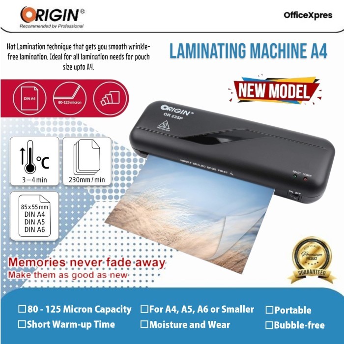 

Mesin Laminating A4 / Laminating F4 / Laminator Machine ID Card OR235P - Mesin OR-235P