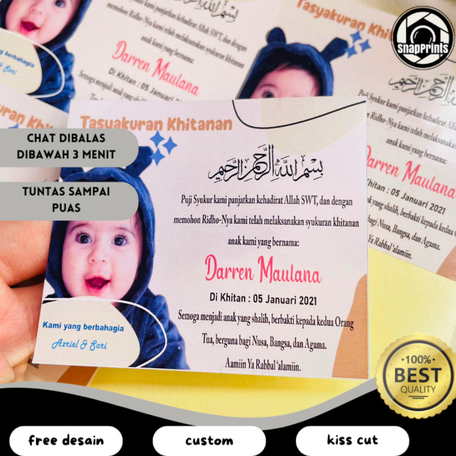 

SP Stiker Kartu Label Tasyakuran Sunatan Khitan Free Desain dan Custom sticker bentuk persegi