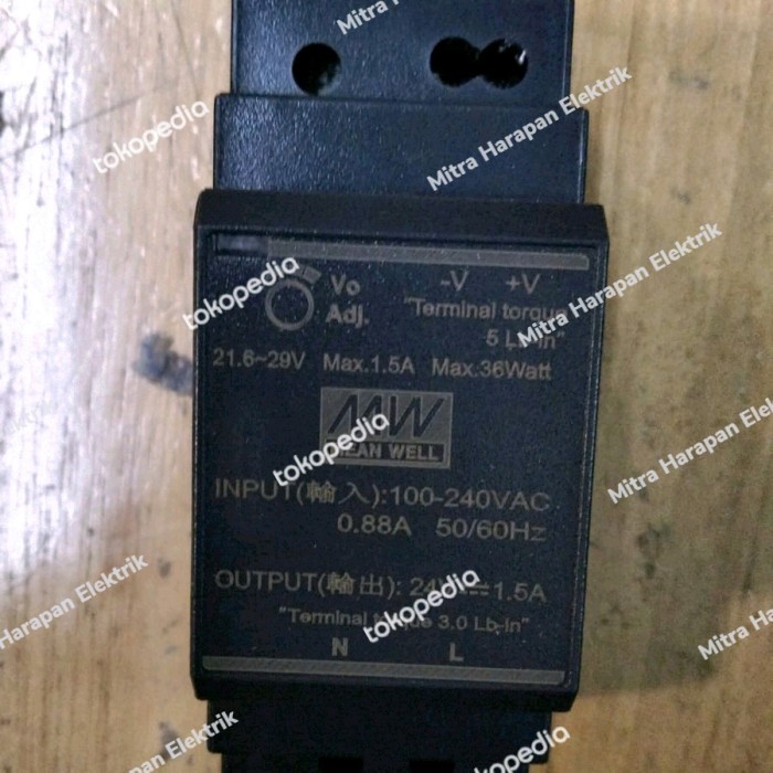 Mean Well HDR-30 30W Ultra Slim Step Shape DIN Rail Power Supply