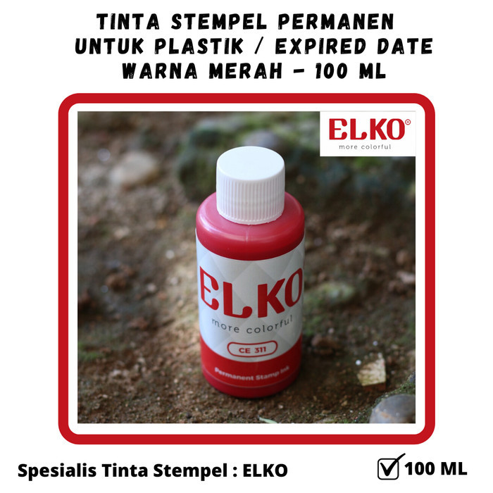 

Promo Terjangkau Tinta Stempel Permanen Plastik Expired Date Warna MERAH - ELKO 100 ML