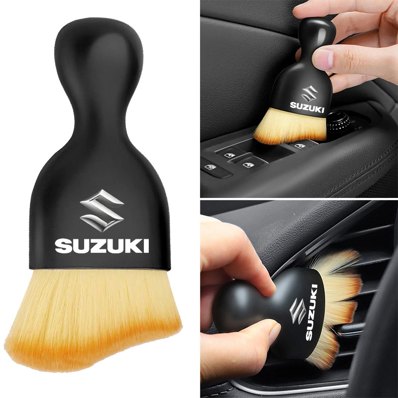 1/2Pcs Car Emblem Cleaning Soft Brush Dust Remover Tool Accessories For Suzuki Swift Grand Vitara Ji