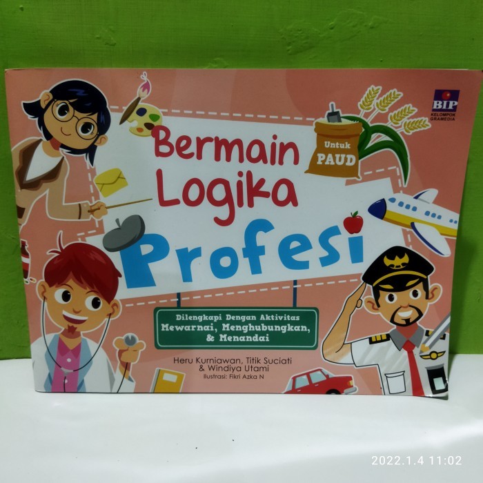 buku anak untuk Paud bermain logika profesi 52 halaman berwarna