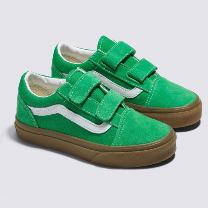Vans Kids Old Skool V Gum Green Original Sepatu Anak