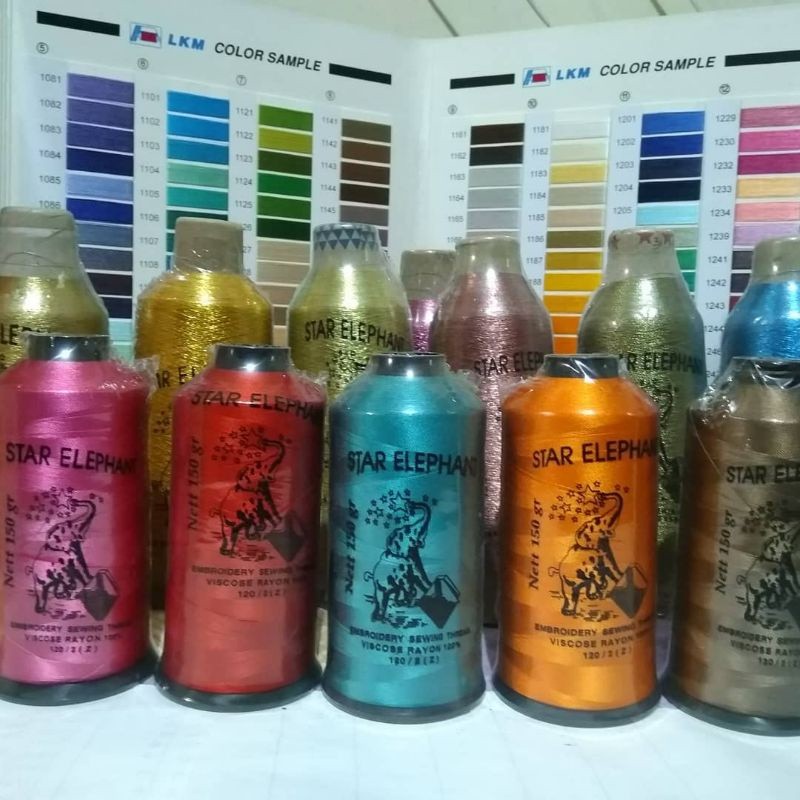 BENANG BORDIR RAYON/150GR/STAR ELEPHANT/(D120/2)