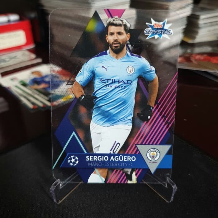 KY562 Kartu Bola Topps Crystal UCL | Sergio Kun Aguero | Man City FC