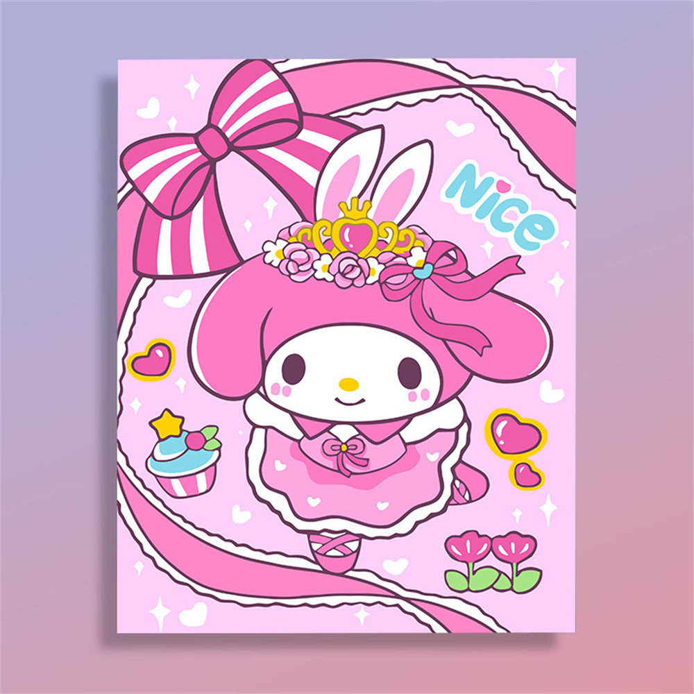 

Sanrio Drawing By Numbers My Melody New Arrival Acrylic Paint By Numbers Cartoon DIY Kit For Children Wall Decor Living Room