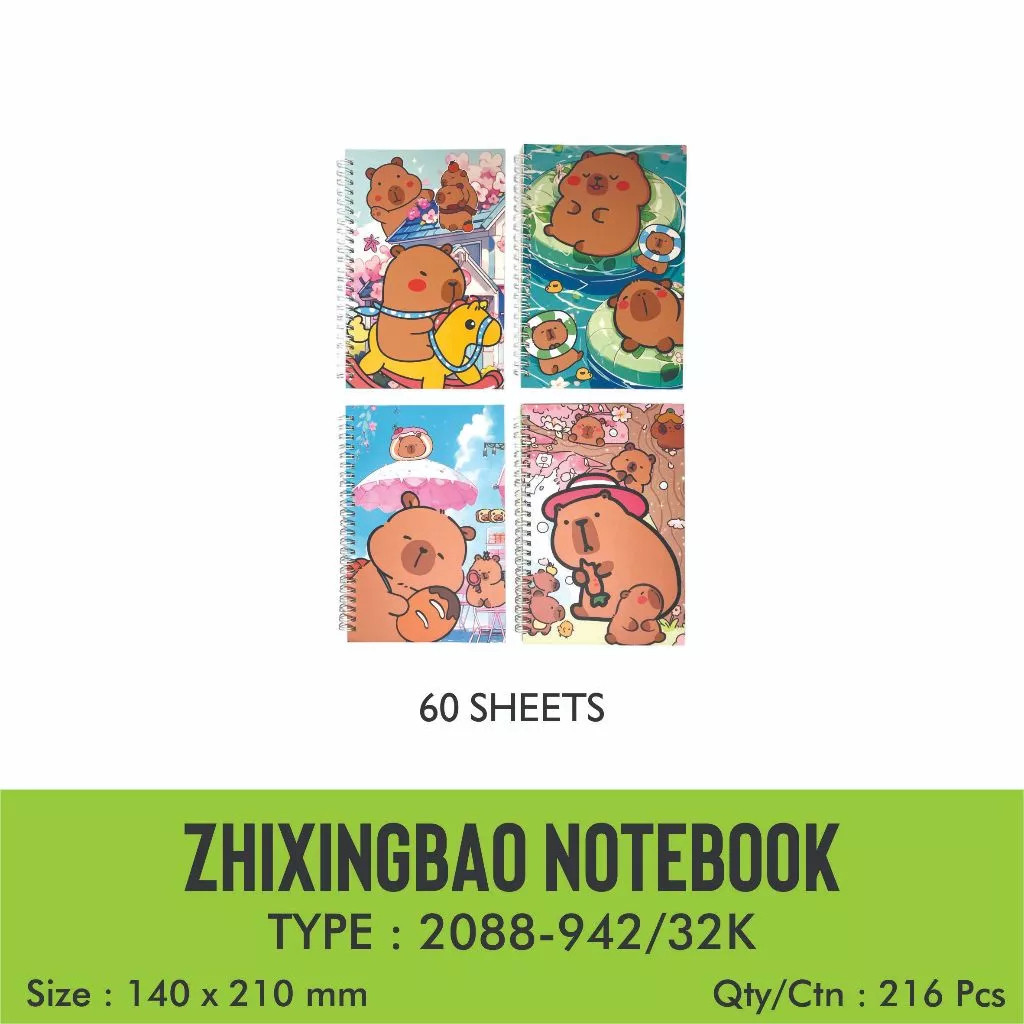 

Zhixingbao Notebook type 2088-942 ukuran 140x210mm / Ringbook Notepad Fancy 60sheets / Buku Catatan