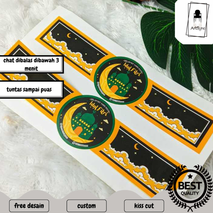 

Syncart Cetak Sticker Segel Bentuk Jam Tangan Idul Fitri Stiker Label Lebaran Ramadhan Custom