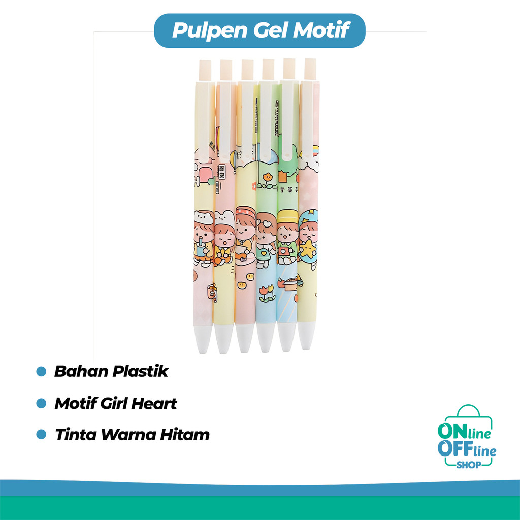 

Pulpen Gel Motif Cartoon Pulpen Pelajar Dan Kantor Pena Lucu Motif Girl Heart Variety 559