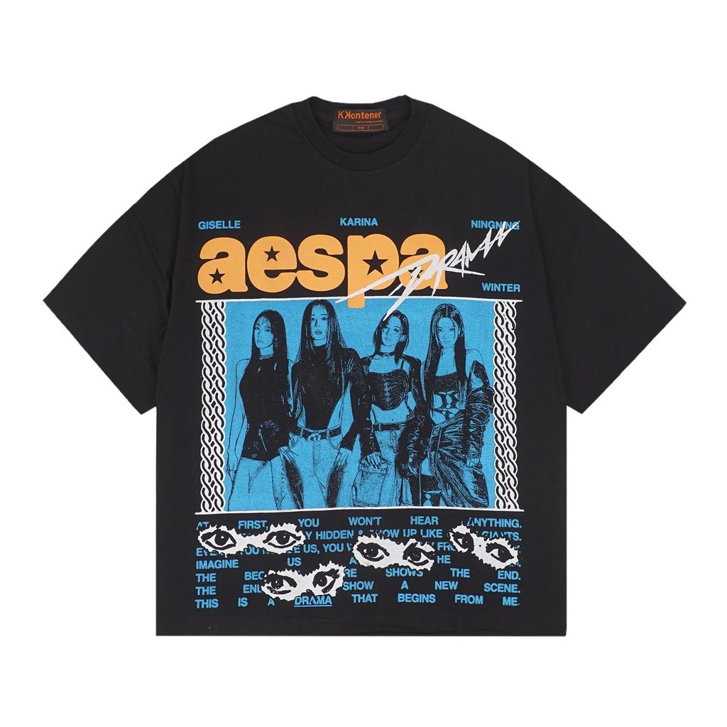 KKONTENER AESPA "DRAMA" OVERSIZE TSHIRT BLACK - Official Merchandise