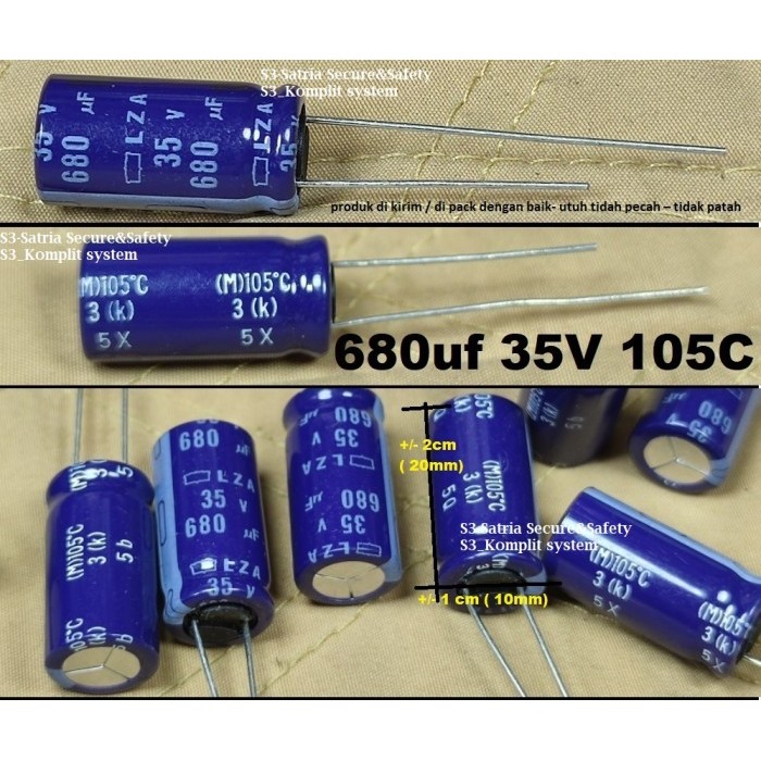 680uf 35v Biru 105C elko 35v680uF Elco 680uf35v 680 uf 35 v 35vol 35volt 680UF 680uF