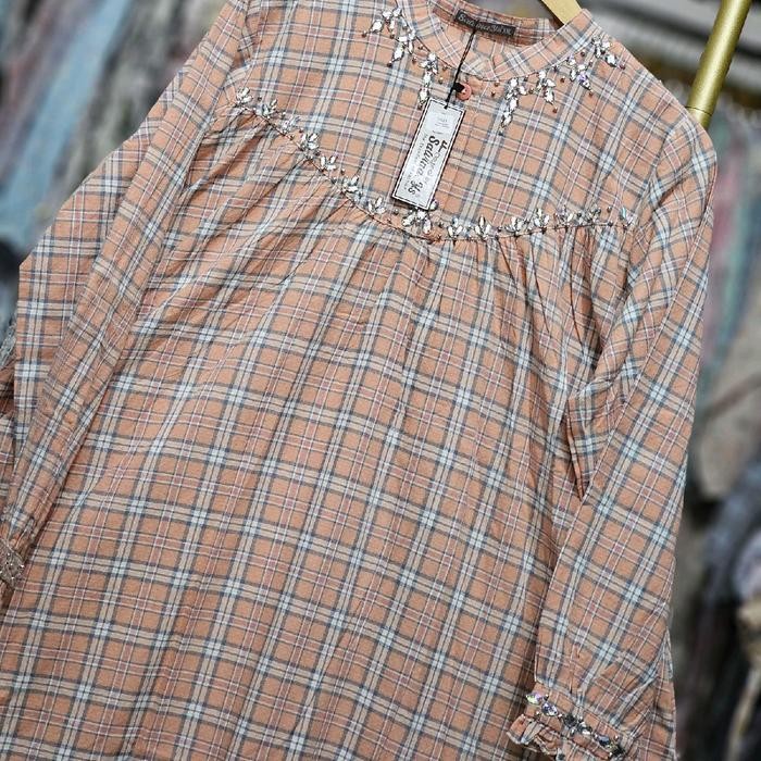 SALE - Salvina Midi salvina Katun triset payet Muslim Dress - F, standar