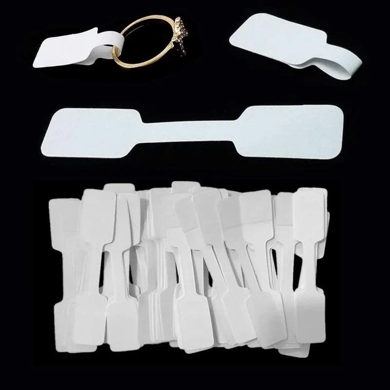 

100pcs Blank Paper Jewelry Tags Stickers Jewelry Display Cards Self-Sticker Label Packaging Ring Bracelet Price Tag Wholesale