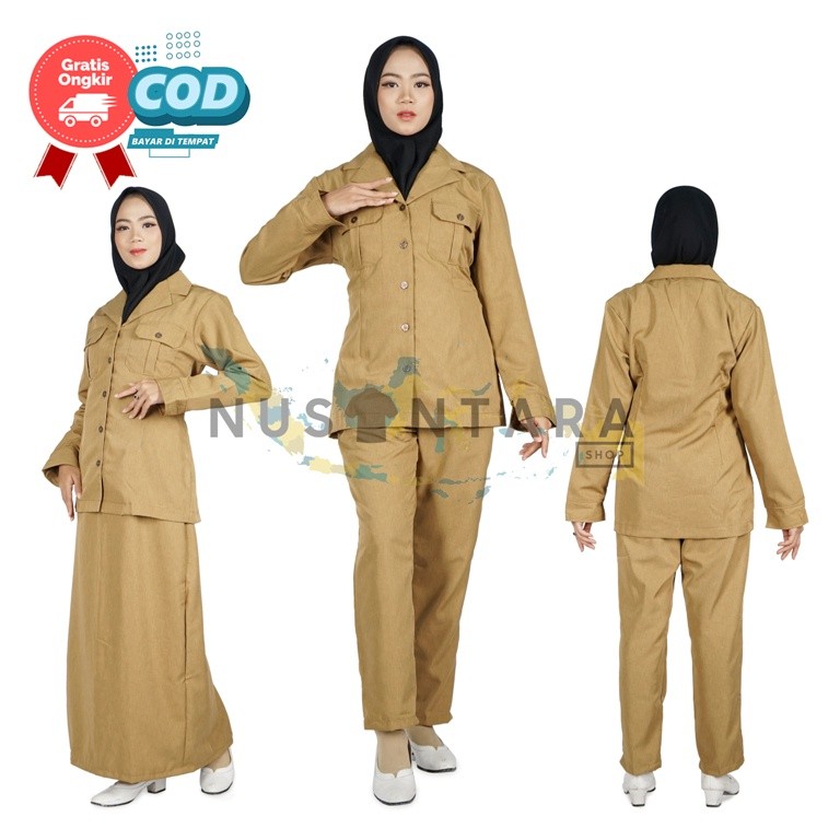 Seragam Pns Wanita Seragam Keki Wanita Baju Pemda Wanita Model Saku Atas