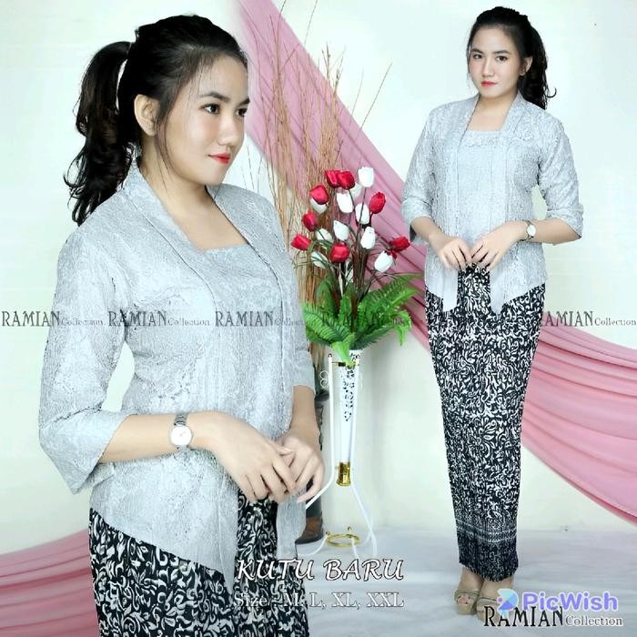 

Kebaya Jumbo Ld 120 3XL XXXL Atasan Kebaya Modern Kutubaru Brokat Lengan 7/8 Baju Pesta Kondangan Wanita - Marun, Atasan Saja M