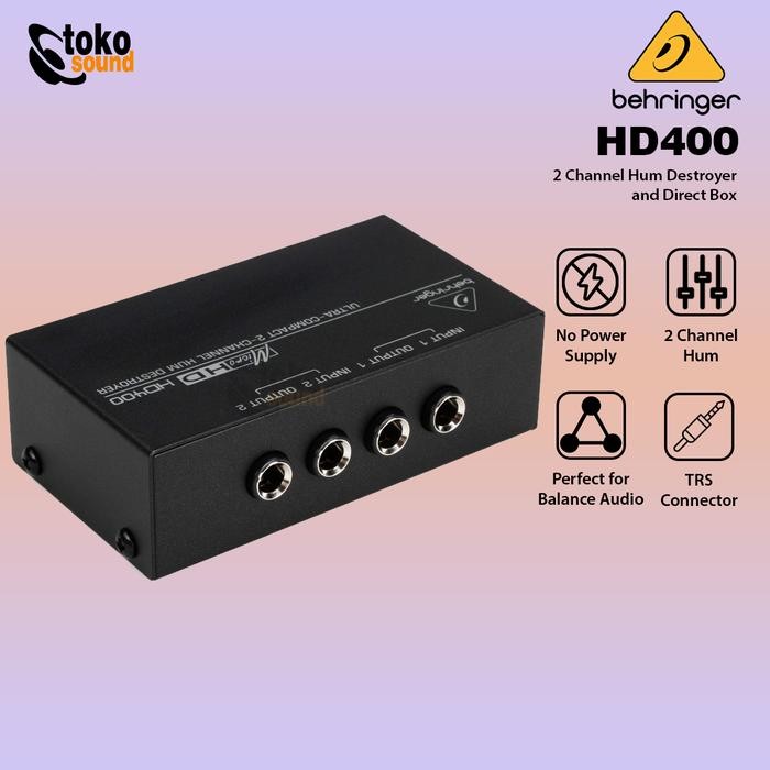 promo  -Behringer MicroHD HD400 HD 400 2 Channel Hum Destroyer