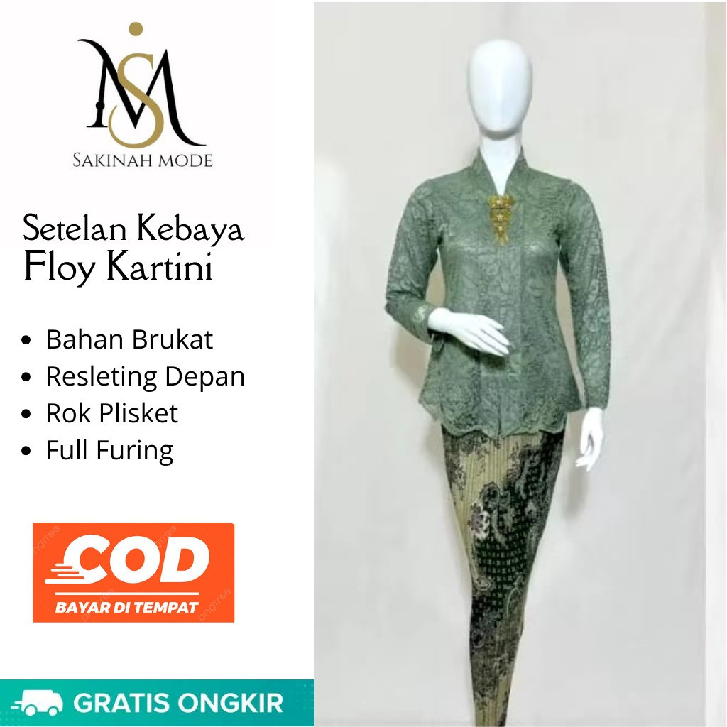 BAHAN PREMIUM / kebaya kartini/  floy brokat / Kebaya Kartini Modern/ kebaya wisuda / kebaya kekinia