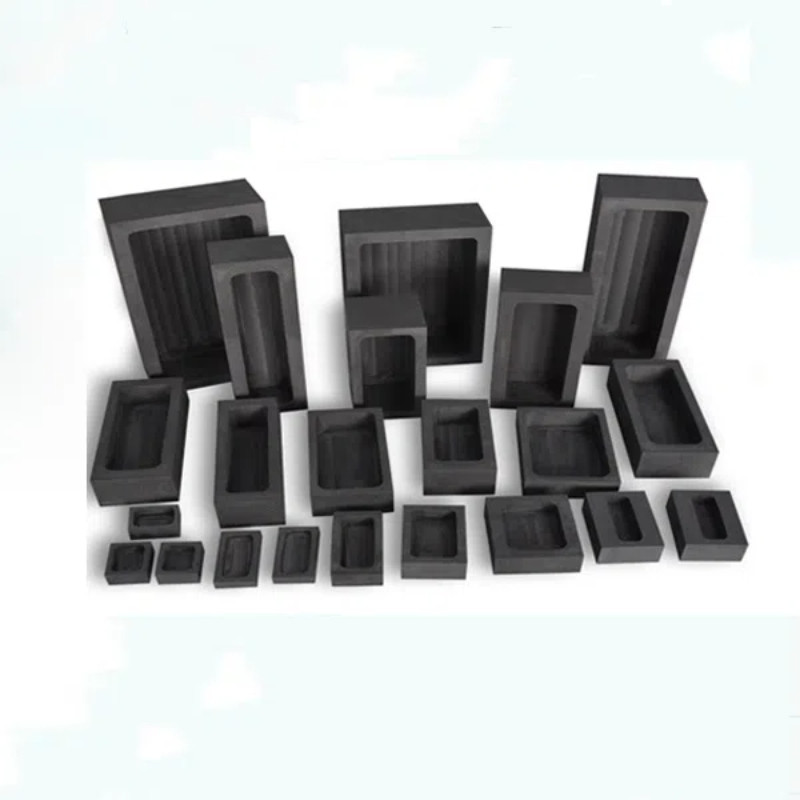 

High purity graphite oil bath melting gold and silver bar casting ingot mould high temperature resistant graphite boat jewellery