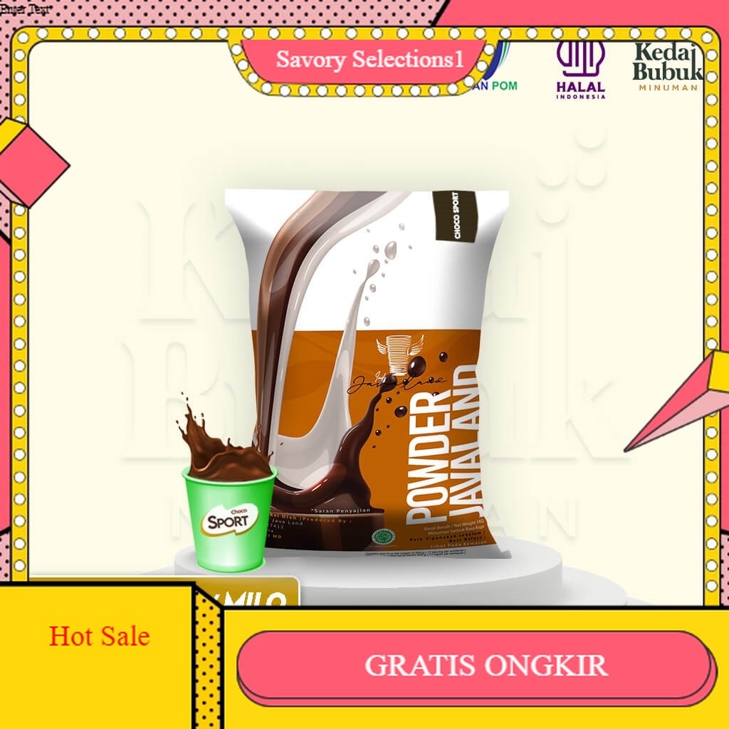 

【SAVORY】DISKON!! Javaland Bubuk Minuman Rasa Choco Sport / Coklat Malt 1Kg - Regular Plain | Bubble Powder Drink Boba