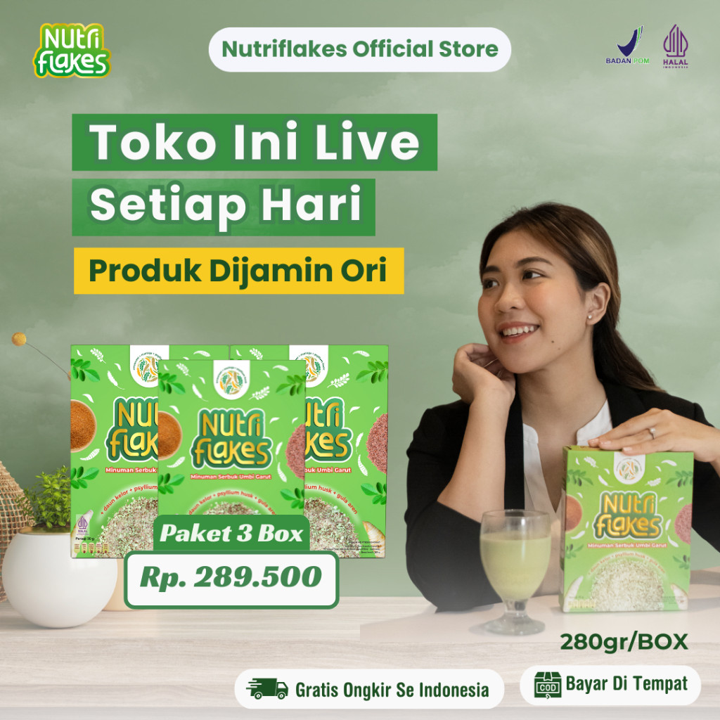 

Nutriflakes Umbi Garut Membantu Memenuhi Kebutuhan Nutrisi Tubuh 3 Box