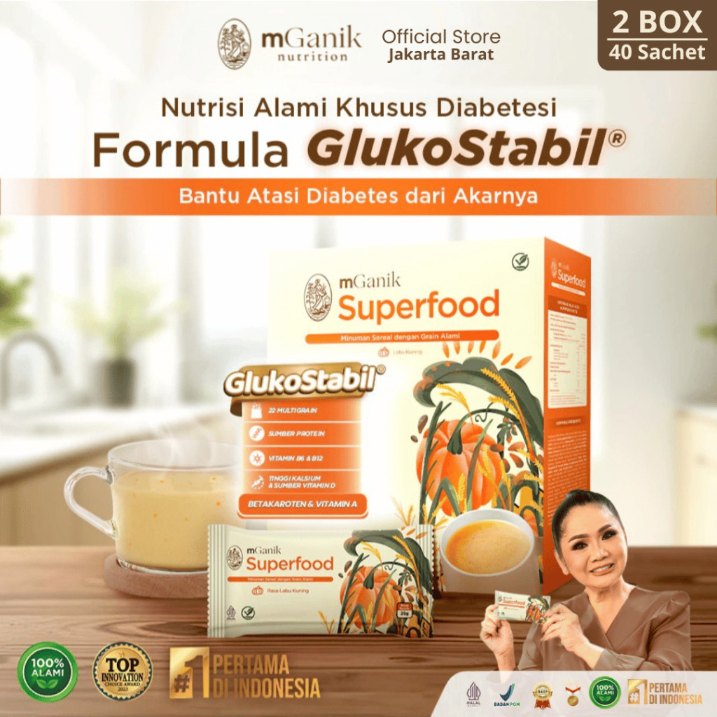 

MGANIK Superfood Pumpkin - Minuman Multigrain Diabetes Herbal Alami Halal 100% AMAN