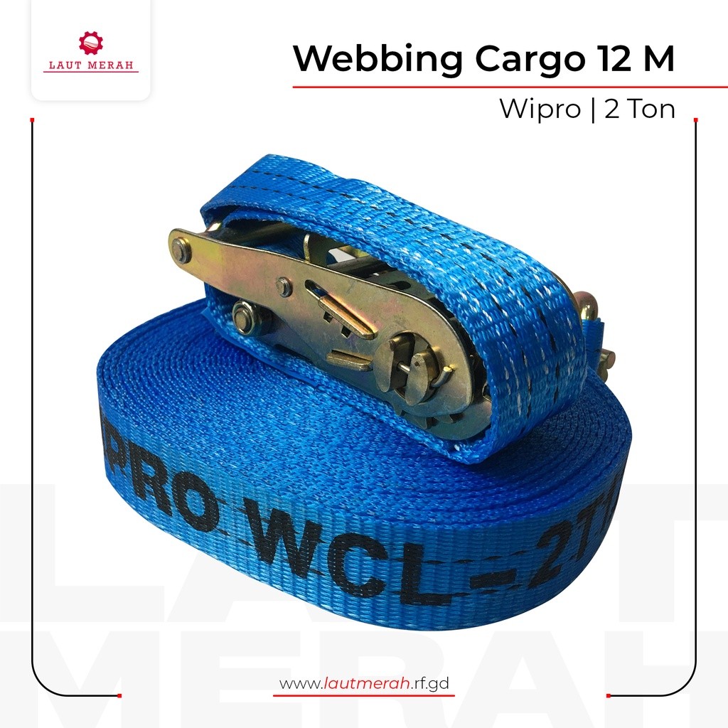 Tali Pengikat Barang Mobil Truk Tali Sound System 12M Trackbelt Rachet Tie Down Webbing Cargo Lashin