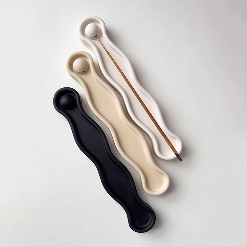 

Wave Shape Incense Insert Tray Silicone Mold DIY Incense Sticks Base Casting Molds Plaster Epoxy Resin Craft Making Home Decor