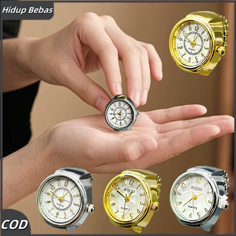 Jam Cincin Tangan Warna Gold Super Elegan Pria Wanita Cincin Pria Jam Jari Jam Cincincincin Jam Tang