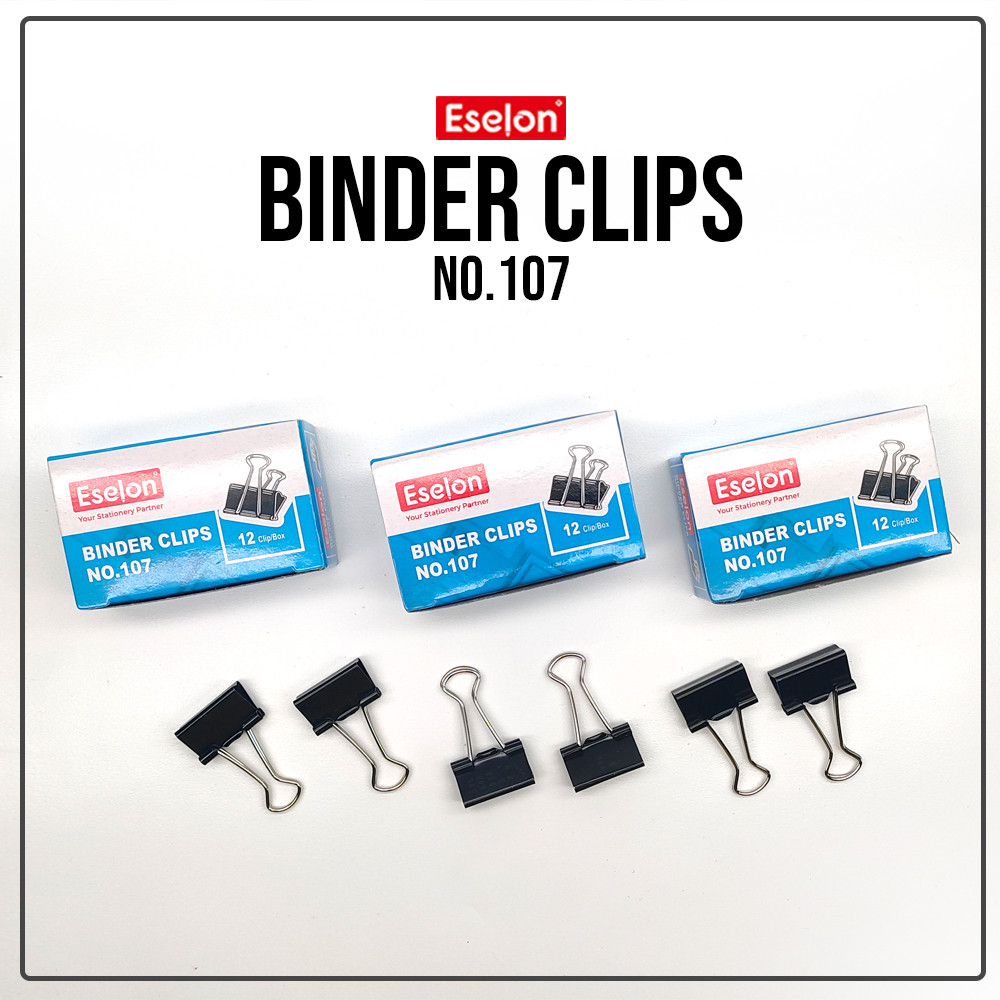 

Binder Clip / Klip / Double Clip / Penjepit kertas Eselon No.107 1 box isi 12pcs