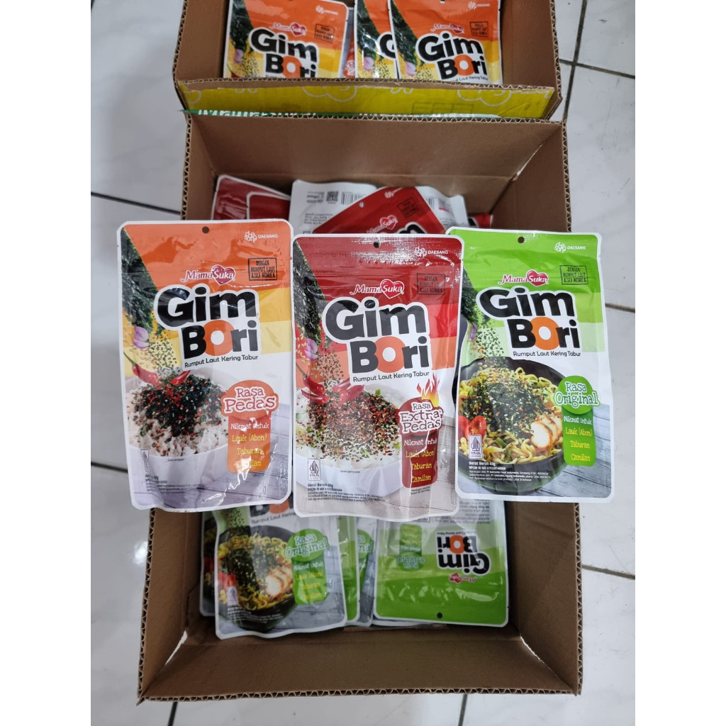 

Mamasuka Gim Bori Rumput Laut Kering Tabur Halal 60 Gram