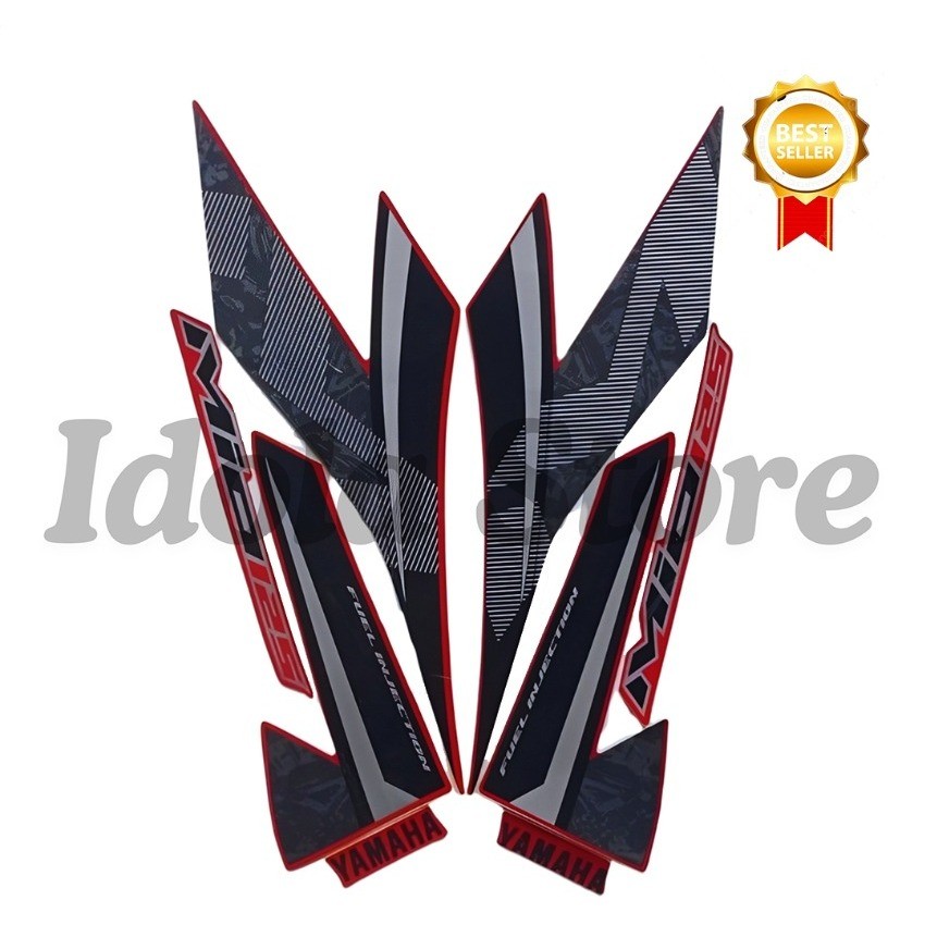 Stiker Striping Mio M3 2018 Hitam Merah List Stiker Standar Mio M3 2018 Striping Standar Mio M3 2018