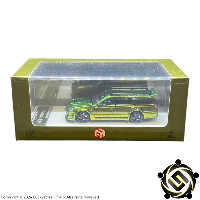 Focal Horizon 1:64 Nissan Skyline Stagea GT-R R34 (WC34) Open Hood Magic Green Limited