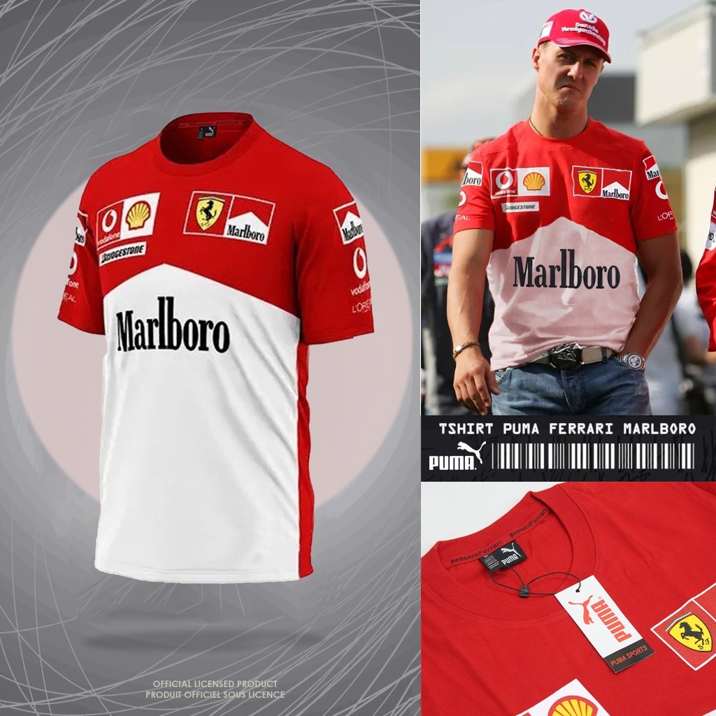 BAJU FERRARI MERAH / KAOS PREMIUM FERRARI MRLBORO 24S / TSHIRT PREMIUM FERRARI MRLBORO / TSHIRT REDB