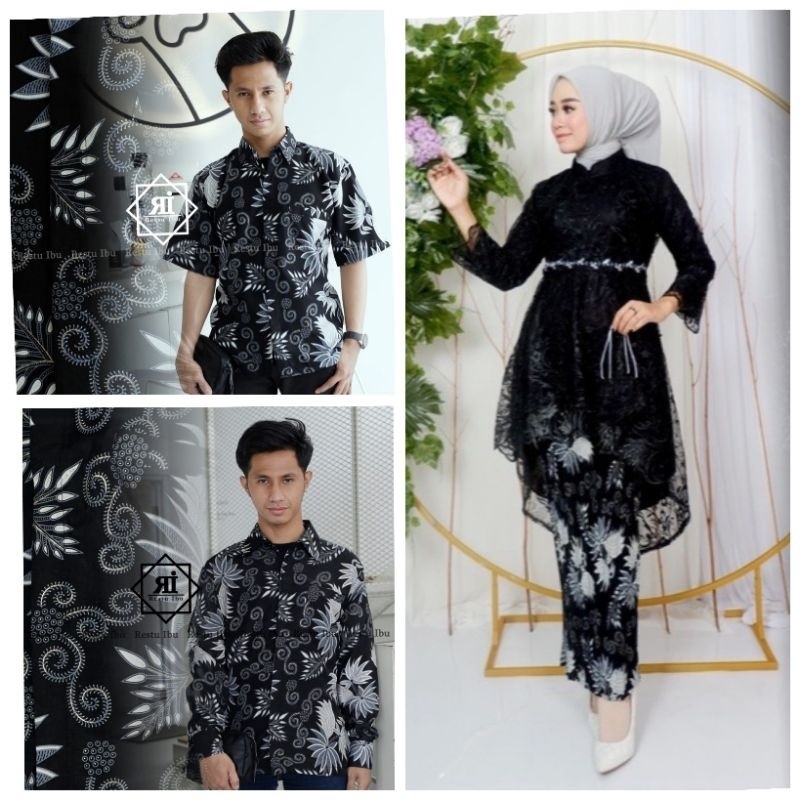 Mks>Couple Kebaya Modern Lesti Payet Hijab  Set Kebaya Lesti  Kemeja Batik Kebaya Pesta Keluarga
