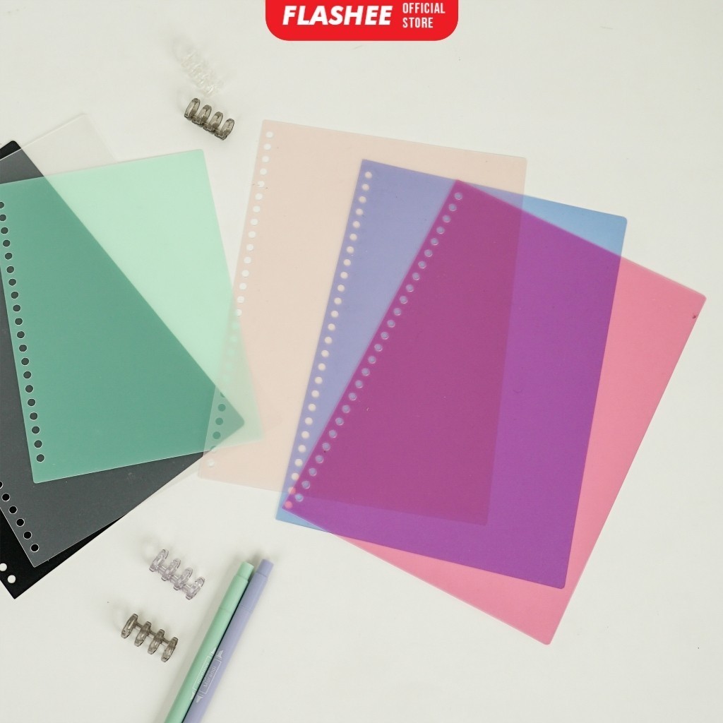

Flashee Cover Sampul loose Leaf Ukuran A4 B5 A5 Cover Binder Warna Transparan Plastik PP Lentur