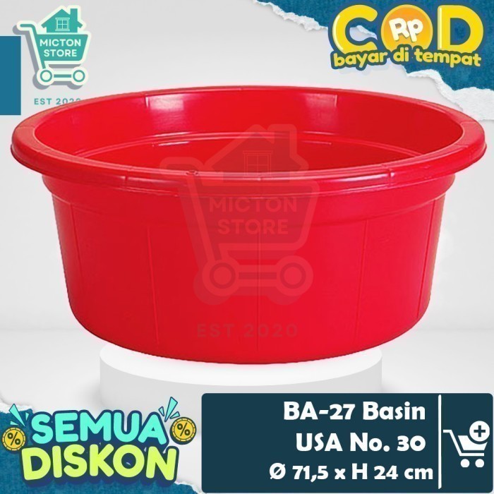 TOPTON Lion Star BA-27 Basin USA No. 30 Baskom Air Jumbo Besar Cuci Baju Kamar Mandi WC Bak Mandi Em