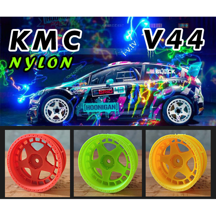 KMC Velg Nylon V44 Skala 1:10 1:12 for RC Rally Drift HSP FS ZD VRX LC Tamiya Carten WL Toys