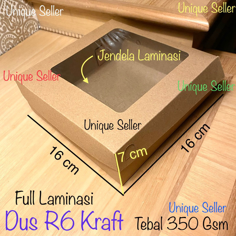 

Dus Box Kotak Nasi R6 KRAFT 16x16x7 Jendela FULL Laminasi 350 Gram / Dus Bos Kotak Hampers R6 Uk 16x16 x 7 KRAFT WINDOW / Dus Box Kotak Kue Roti Snack 16 x 16 x 7 cm