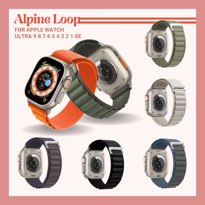 Strap Alpine Loopback Nylon Apple Watch Ultra Series 8 7 6 5 4 3 2 1 Tali Jam Iwatch Alpine Loop