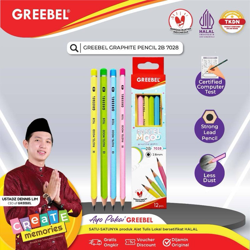 

Pensil 2B Grafite GREEBEL 7028 (12pcs)