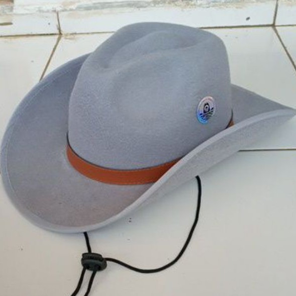Stwo33 Topi Koboy Premium Topi Laken Koboi Cowboy Hat Dewasa Koboy Laken Tali Gesper